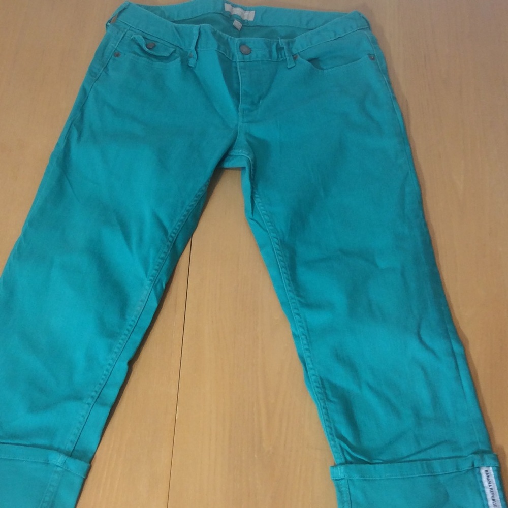 Banana Republic Turquoise Cropped Denim